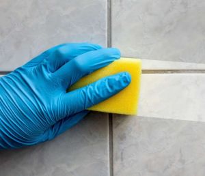 Wiping shower wall